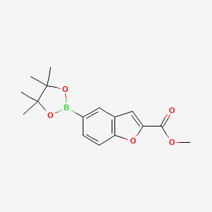 molecular formula C16H19BO5 B2396202 MEthyl 5-(tetramethyl-1,3,2-dioxaborolan-2-yl)-1-benzofuran-2-carboxylate CAS No. 1820715-36-3