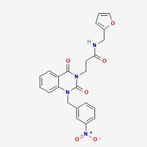 molecular formula C23H20N4O6 B2396236 N-[(furan-2-yl)methyl]-3-{1-[(3-nitrophenyl)methyl]-2,4-dioxo-1,2,3,4-tetrahydroquinazolin-3-yl}propanamide CAS No. 899788-21-7