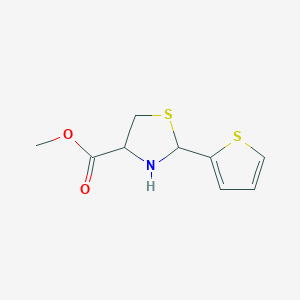 B2396270 Methyl 2-thiophen-2-yl-1,3-thiazolidine-4-carboxylate CAS No. 34371-73-8