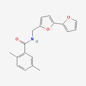 molecular formula C18H17NO3 B2396278 N-([2,2'-bifuran]-5-ylmethyl)-2,5-dimethylbenzamide CAS No. 2034563-13-6