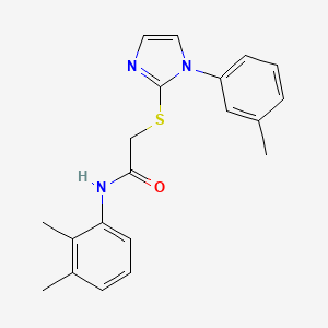 molecular formula C20H21N3OS B2396337 N-(2,3-dimethylphenyl)-2-{[1-(3-methylphenyl)-1H-imidazol-2-yl]sulfanyl}acetamide CAS No. 851131-07-2