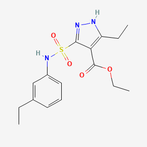 molecular formula C16H21N3O4S B2396354 ethyl 3-ethyl-5-[(3-ethylphenyl)sulfamoyl]-1H-pyrazole-4-carboxylate CAS No. 1239460-48-0