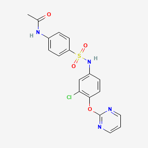 molecular formula C18H15ClN4O4S B2396355 N-(4-((3-Chloro-4-(2-pyrimidinyloxy)anilino)sulfonyl)phenyl)acetamide CAS No. 338413-30-2