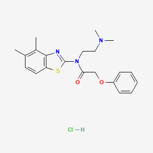 molecular formula C21H26ClN3O2S B2396360 N-(2-(dimethylamino)ethyl)-N-(4,5-dimethylbenzo[d]thiazol-2-yl)-2-phenoxyacetamide hydrochloride CAS No. 1215412-47-7
