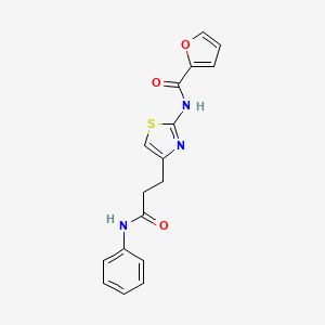 molecular formula C17H15N3O3S B2396378 N-(4-(3-oxo-3-(phenylamino)propyl)thiazol-2-yl)furan-2-carboxamide CAS No. 1049453-73-7