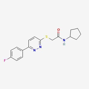 molecular formula C17H18FN3OS B2396379 N-cyclopentyl-2-{[6-(4-fluorophenyl)pyridazin-3-yl]sulfanyl}acetamide CAS No. 872695-04-0