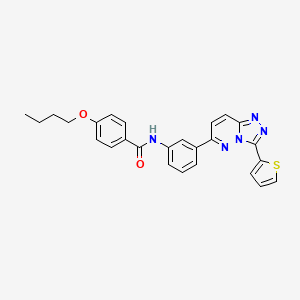 molecular formula C26H23N5O2S B2396389 4-butoxy-N-(3-(3-(thiophen-2-yl)-[1,2,4]triazolo[4,3-b]pyridazin-6-yl)phenyl)benzamide CAS No. 952998-52-6