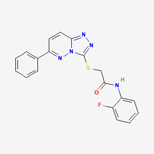 molecular formula C19H14FN5OS B2396433 N-(2-fluorophenyl)-2-((6-phenyl-[1,2,4]triazolo[4,3-b]pyridazin-3-yl)thio)acetamide CAS No. 894063-00-4