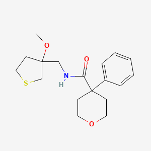 molecular formula C18H25NO3S B2396440 N-[(3-METHOXYTHIOLAN-3-YL)METHYL]-4-PHENYLOXANE-4-CARBOXAMIDE CAS No. 1448071-31-5
