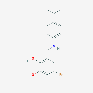 molecular formula C17H20BrNO2 B2396451 4-Bromo-2-[(4-isopropylanilino)methyl]-6-methoxybenzenol CAS No. 763131-38-0