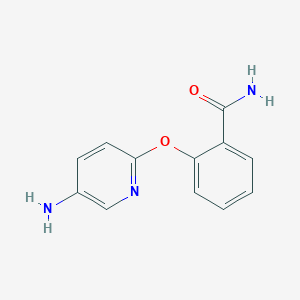 molecular formula C12H11N3O2 B2396458 2-[(5-Aminopyridin-2-yl)oxy]benzamide CAS No. 1016500-33-6