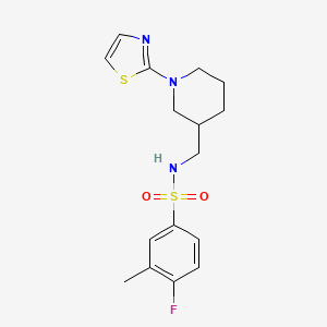 B2396468 4-fluoro-3-methyl-N-((1-(thiazol-2-yl)piperidin-3-yl)methyl)benzenesulfonamide CAS No. 1705975-01-4