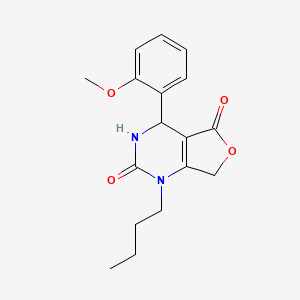 molecular formula C17H20N2O4 B2396496 1-butyl-4-(2-methoxyphenyl)-4,7-dihydrofuro[3,4-d]pyrimidine-2,5(1H,3H)-dione CAS No. 1775329-87-7