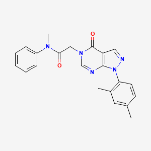molecular formula C22H21N5O2 B2396538 2-[1-(2,4-dimethylphenyl)-4-oxopyrazolo[3,4-d]pyrimidin-5-yl]-N-methyl-N-phenylacetamide CAS No. 895004-51-0