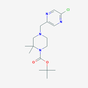 molecular formula C16H25ClN4O2 B2396542 Tert-butyl 4-[(5-chloropyrazin-2-yl)methyl]-2,2-dimethylpiperazine-1-carboxylate CAS No. 2402831-00-7