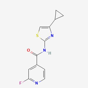 molecular formula C12H10FN3OS B2396553 N-(4-cyclopropyl-1,3-thiazol-2-yl)-2-fluoropyridine-4-carboxamide CAS No. 1274089-74-5