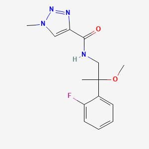 molecular formula C14H17FN4O2 B2396577 N-[2-(2-fluorophenyl)-2-methoxypropyl]-1-methyl-1H-1,2,3-triazole-4-carboxamide CAS No. 1796951-01-3