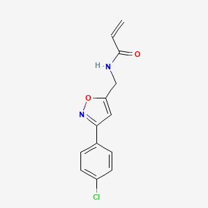 molecular formula C13H11ClN2O2 B2396582 N-{[3-(4-chlorophenyl)-1,2-oxazol-5-yl]methyl}prop-2-enamide CAS No. 2396580-40-6