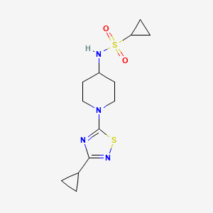 molecular formula C13H20N4O2S2 B2396601 N-[1-(3-cyclopropyl-1,2,4-thiadiazol-5-yl)piperidin-4-yl]cyclopropanesulfonamide CAS No. 2415511-98-5