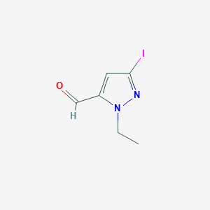 molecular formula C6H7IN2O B2396607 1-ethyl-3-iodo-1H-pyrazole-5-carbaldehyde CAS No. 2226183-14-6