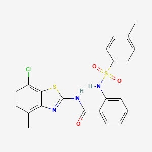 molecular formula C22H18ClN3O3S2 B2396622 N-(7-chloro-4-methyl-1,3-benzothiazol-2-yl)-2-(4-methylbenzenesulfonamido)benzamide CAS No. 921065-30-7