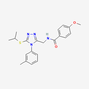 N-((5-(isopropylthio)-4-(m-tolyl)-4H-1,2,4-triazol-3-yl)methyl)-4-methoxybenzamide