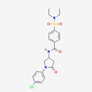 molecular formula C21H24ClN3O4S B2396634 N-[1-(4-chlorophenyl)-5-oxopyrrolidin-3-yl]-4-(diethylsulfamoyl)benzamide CAS No. 896301-99-8