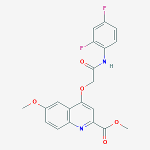 molecular formula C20H16F2N2O5 B2396639 Methyl 4-{[(2,4-difluorophenyl)carbamoyl]methoxy}-6-methoxyquinoline-2-carboxylate CAS No. 1358248-10-8
