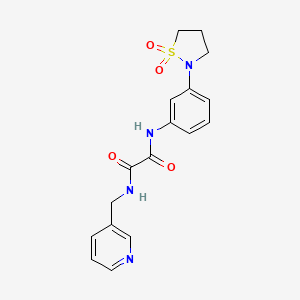 molecular formula C17H18N4O4S B2396645 N'-[3-(1,1-dioxo-1,2-thiazolidin-2-yl)phenyl]-N-(pyridin-3-ylmethyl)oxamide CAS No. 1105206-89-0
