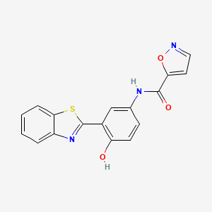 molecular formula C17H11N3O3S B2396697 N-[3-(1,3-benzothiazol-2-yl)-4-hydroxyphenyl]-1,2-oxazole-5-carboxamide CAS No. 941913-68-4