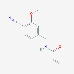 molecular formula C12H12N2O2 B2396700 N-[(4-Cyano-3-methoxyphenyl)methyl]prop-2-enamide CAS No. 2411278-25-4