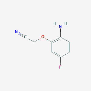 molecular formula C8H7FN2O B2396701 2-(2-Amino-5-fluorophenoxy)acetonitrile CAS No. 1016736-33-6