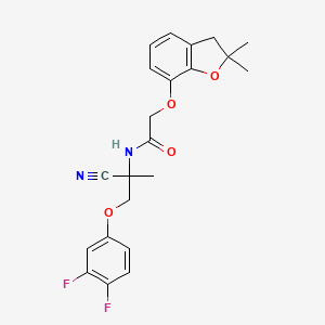 molecular formula C22H22F2N2O4 B2396712 N-[1-cyano-2-(3,4-difluorophenoxy)-1-methylethyl]-2-[(2,2-dimethyl-2,3-dihydro-1-benzofuran-7-yl)oxy]acetamide CAS No. 1394746-04-3