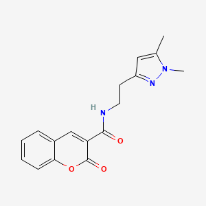 molecular formula C17H17N3O3 B2396714 N-(2-(1,5-dimethyl-1H-pyrazol-3-yl)ethyl)-2-oxo-2H-chromene-3-carboxamide CAS No. 2034283-96-8