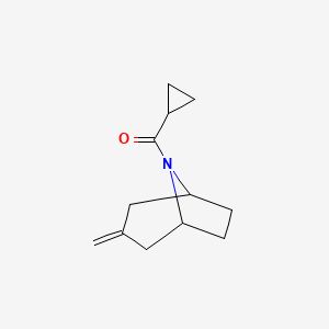 molecular formula C12H17NO B2396725 cyclopropyl((1R,5S)-3-methylene-8-azabicyclo[3.2.1]octan-8-yl)methanone CAS No. 2320574-26-1