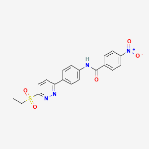 molecular formula C19H16N4O5S B2396749 N-(4-(6-(ethylsulfonyl)pyridazin-3-yl)phenyl)-4-nitrobenzamide CAS No. 1005294-71-2