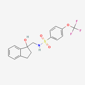 molecular formula C17H16F3NO4S B2396752 N-((1-hydroxy-2,3-dihydro-1H-inden-1-yl)methyl)-4-(trifluoromethoxy)benzenesulfonamide CAS No. 1396875-81-2