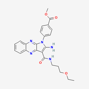 molecular formula C24H25N5O4 B2396784 methyl 4-{2-amino-3-[(3-ethoxypropyl)carbamoyl]-1H-pyrrolo[2,3-b]quinoxalin-1-yl}benzoate CAS No. 577791-18-5