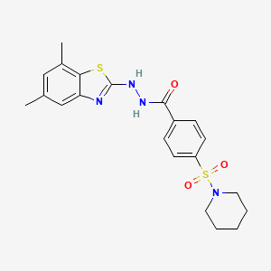 B2396795 N'-(5,7-dimethylbenzo[d]thiazol-2-yl)-4-(piperidin-1-ylsulfonyl)benzohydrazide CAS No. 851987-51-4