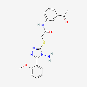 molecular formula C19H19N5O3S B2396797 N-(3-acetylphenyl)-2-{[4-amino-5-(2-methoxyphenyl)-4H-1,2,4-triazol-3-yl]sulfanyl}acetamide CAS No. 571150-23-7