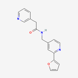 molecular formula C17H15N3O2 B2396813 N-((2-(furan-2-yl)pyridin-4-yl)methyl)-2-(pyridin-3-yl)acetamide CAS No. 2034593-88-7