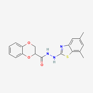 B2396822 N'-(5,7-dimethylbenzo[d]thiazol-2-yl)-2,3-dihydrobenzo[b][1,4]dioxine-2-carbohydrazide CAS No. 851987-67-2