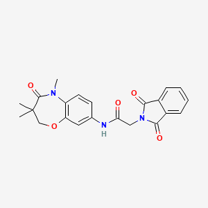molecular formula C22H21N3O5 B2396824 2-(1,3-dioxoisoindolin-2-yl)-N-(3,3,5-trimethyl-4-oxo-2,3,4,5-tetrahydrobenzo[b][1,4]oxazepin-8-yl)acetamide CAS No. 921793-04-6