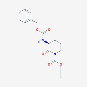 molecular formula C18H24N2O5 B2396852 Tert-butyl (3S)-2-oxo-3-(phenylmethoxycarbonylamino)piperidine-1-carboxylate CAS No. 1277168-36-1