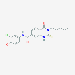 molecular formula C21H22ClN3O3S B2396856 N-(3-chloro-4-methoxyphenyl)-4-oxo-3-pentyl-2-sulfanylidene-1H-quinazoline-7-carboxamide CAS No. 362501-01-7