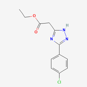 molecular formula C12H12ClN3O2 B2396876 ethyl 2-[5-(4-chlorophenyl)-4H-1,2,4-triazol-3-yl]acetate CAS No. 168639-16-5