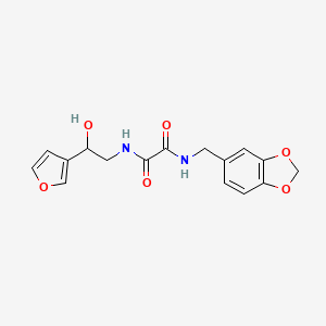 molecular formula C16H16N2O6 B2396913 N1-(benzo[d][1,3]dioxol-5-ylmethyl)-N2-(2-(furan-3-yl)-2-hydroxyethyl)oxalamide CAS No. 1396767-21-7