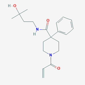 molecular formula C20H28N2O3 B2396925 N-(3-Hydroxy-3-methylbutyl)-4-phenyl-1-prop-2-enoylpiperidine-4-carboxamide CAS No. 2200463-23-4