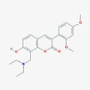 molecular formula C22H25NO5 B2396931 8-((diethylamino)methyl)-3-(2,4-dimethoxyphenyl)-7-hydroxy-2H-chromen-2-one CAS No. 859669-19-5