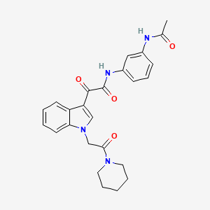 molecular formula C25H26N4O4 B2396941 N-(3-acetamidophenyl)-2-oxo-2-{1-[2-oxo-2-(piperidin-1-yl)ethyl]-1H-indol-3-yl}acetamide CAS No. 872862-34-5